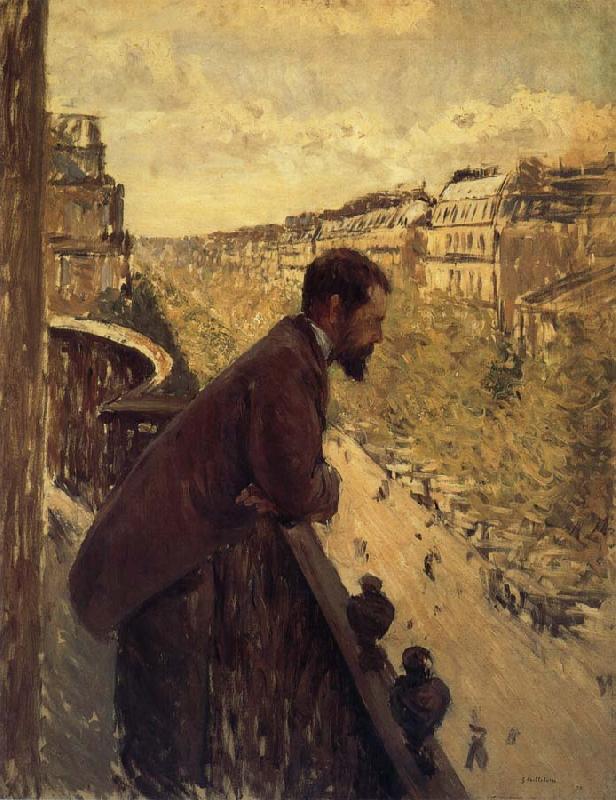 Gustave Caillebotte The man stand on the terrace Sweden oil painting art